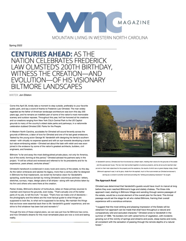 WNC Magazine-Olmsted 2022 Page from WNC Magazine